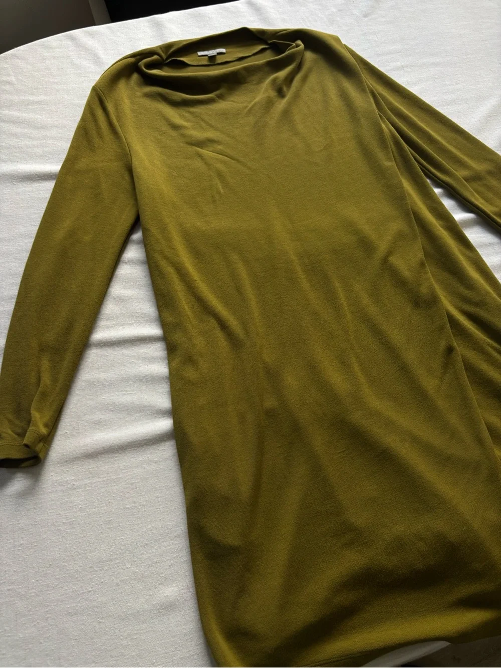 COS Olive Knitted Mock Neck Mini Dress Size M | Minimalist - Picture 3 of 7